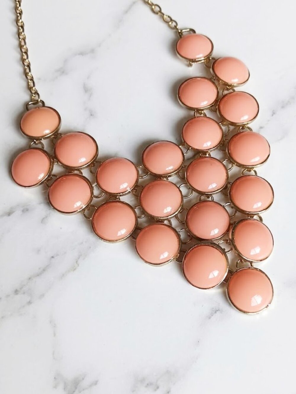Gold-Tone Coral Bubble Bib Necklace - Women Jewelry - Picture 2 of 5